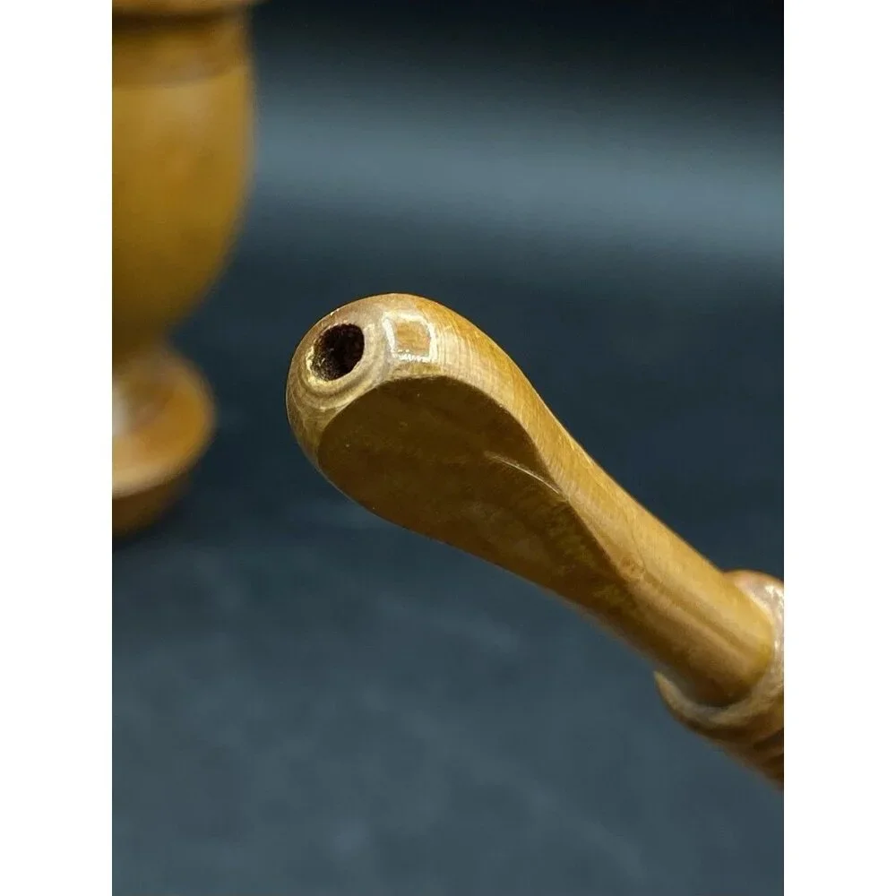 Olive Wood Mortar & Pestle Apothecary Pestle Has Holes
